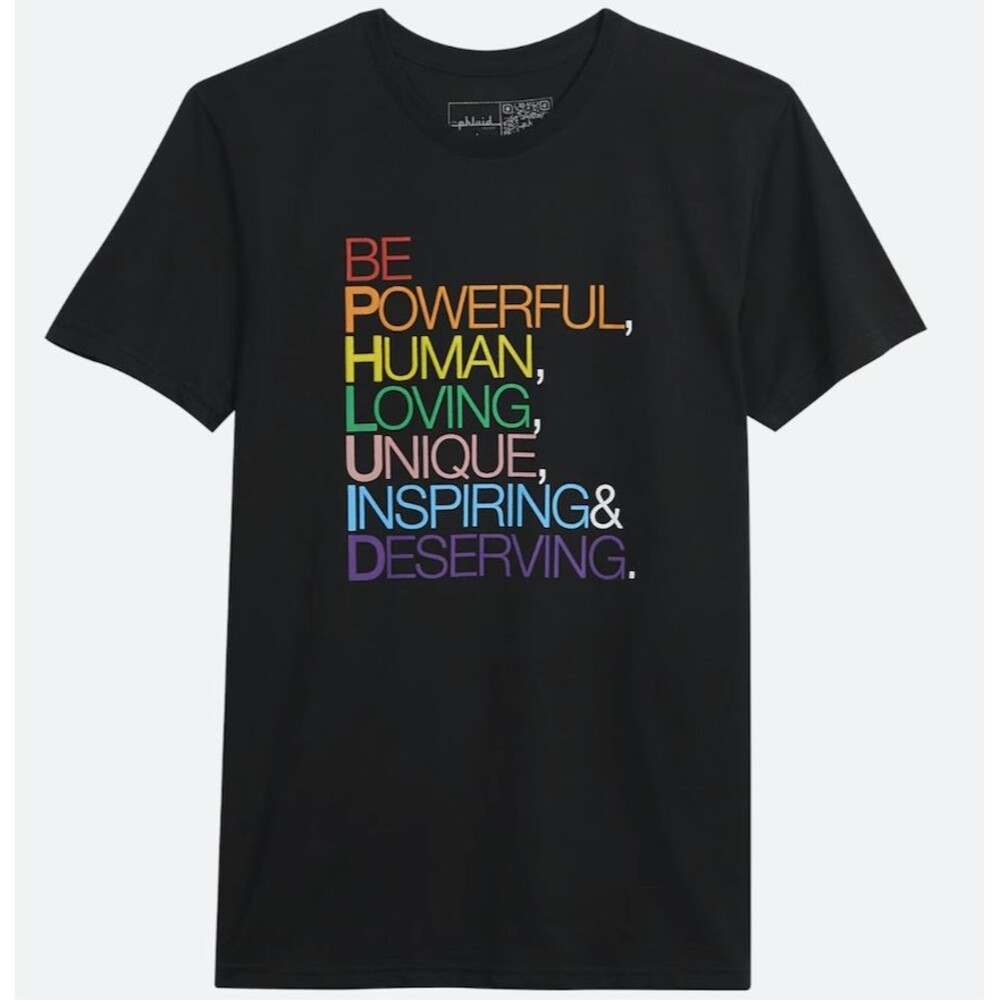 The Phluid Project Modern Fit Be Powerful Crew Neck Tee - colour: Black - size:
